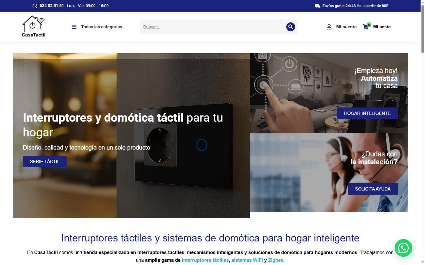CasaTáctil: Catálogo de Producto y Tienda Online