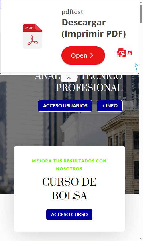 Web de Mercados Bursátiles en móvil