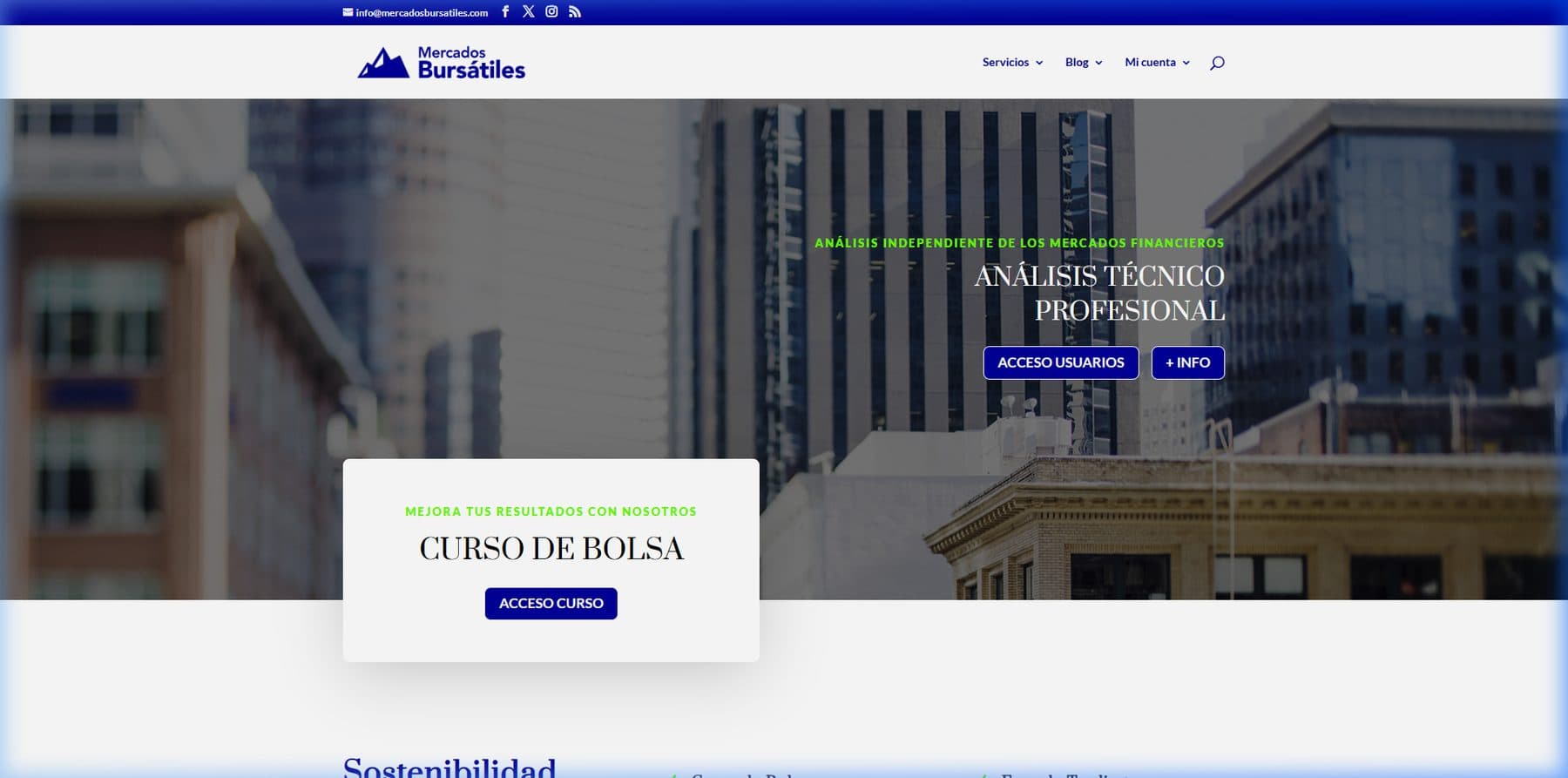 Mercados Bursátiles: Imagen de Marca, Web y Curso Online