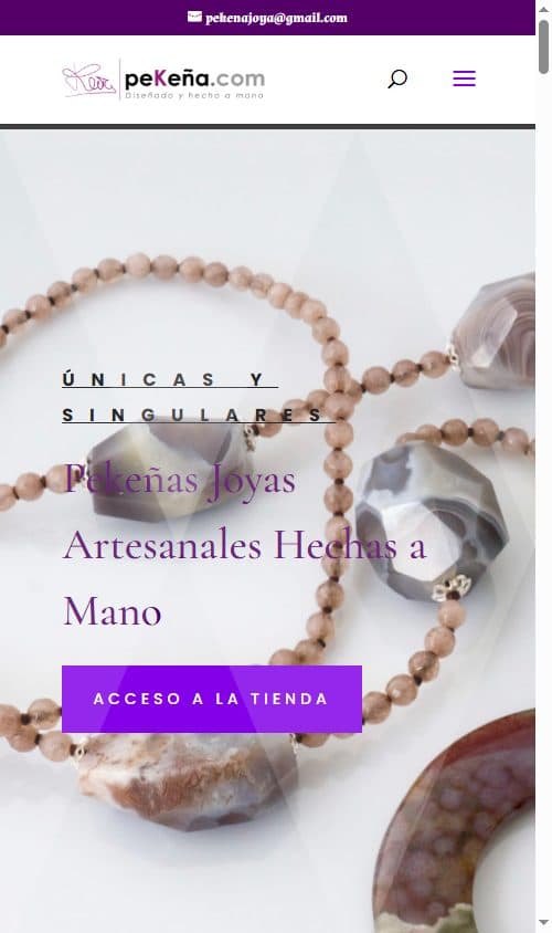 Web de peKeña.com en móvil