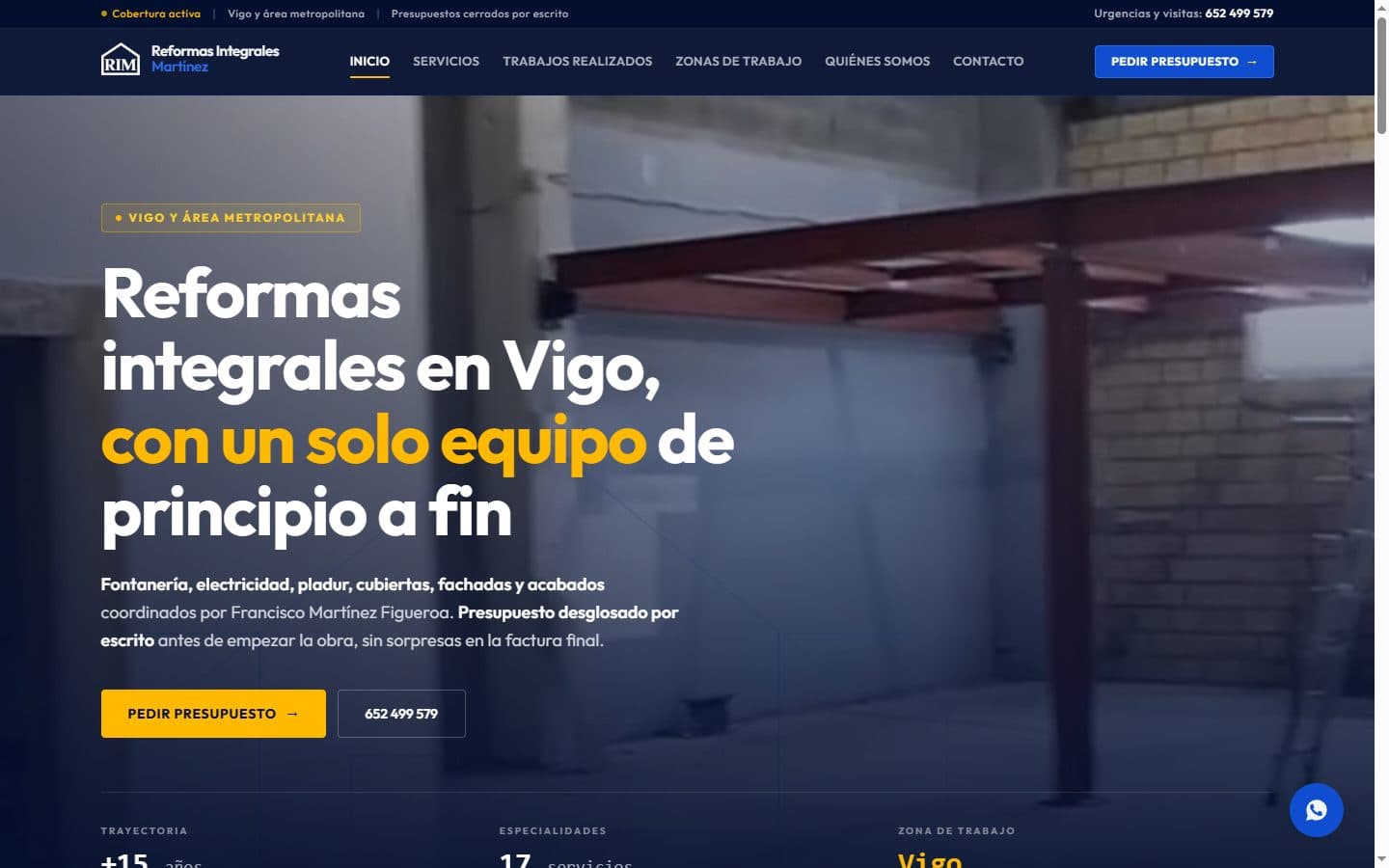Reformas Integrales Martínez: Web y SEO Local en Vigo