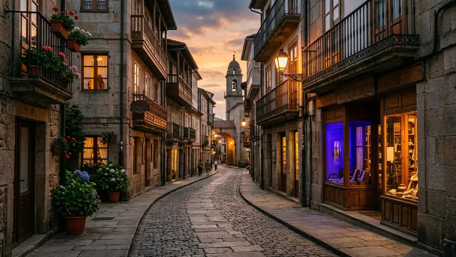 Centro histórico peatonal de Pontevedra, referente europeo de peatonalización urbana y pymes de servicios
