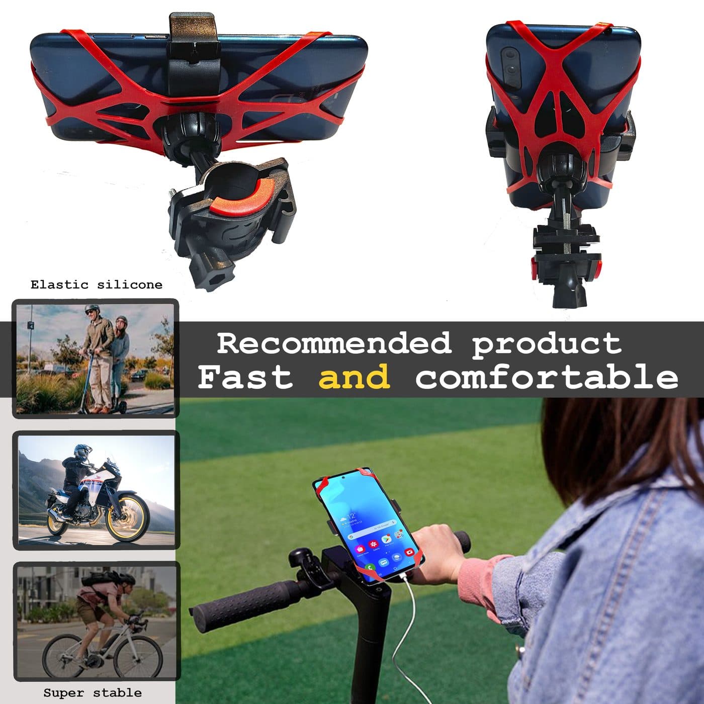 Ficha Amazon — Soporte de móvil para bici (uso en patinete y moto)