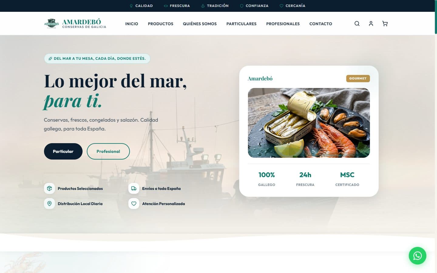 Amardebó: Presencia Digital para Conservas Premium de Galicia